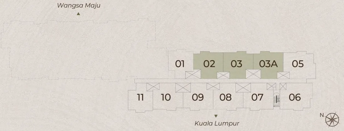 The developer’s Level 8 key plan, marking where Type B1 sits