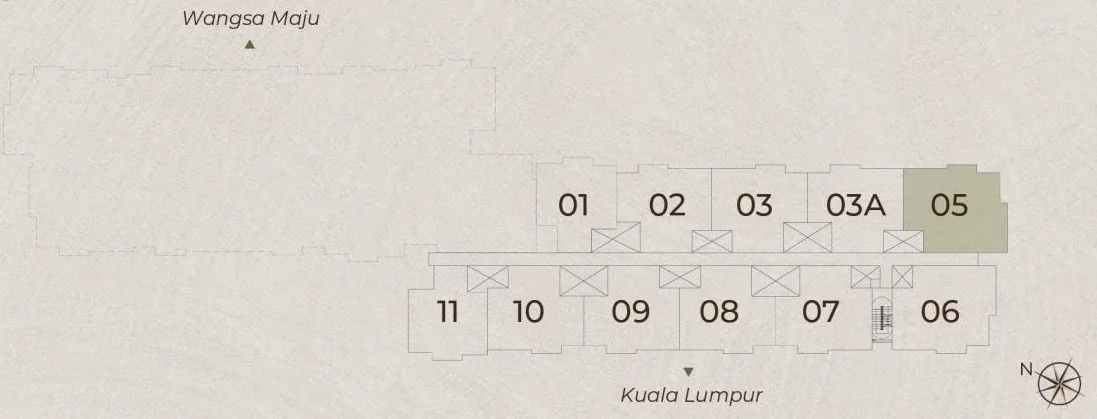 The developer’s Level 8 key plan, marking where Type C1 sits